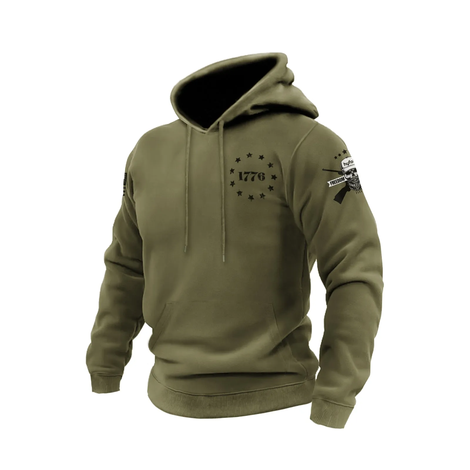 1776 COTTON GRAPHIC POCKET HOODIE