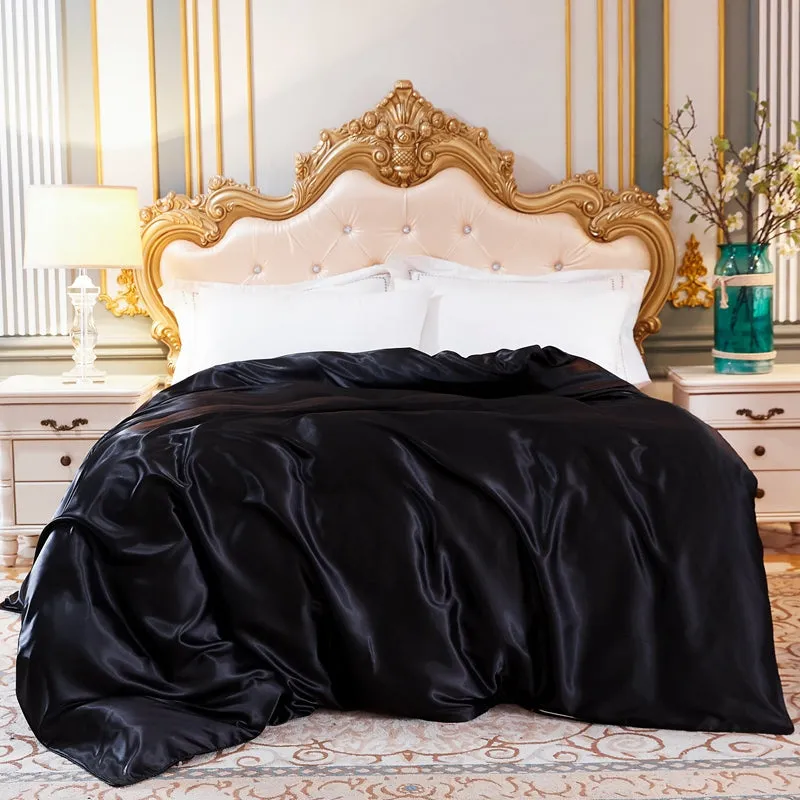 1Pc Duvet Cover Solid Color Satin Rayon Single Double Queen King Size Quilt Cover Advanced Home Bed