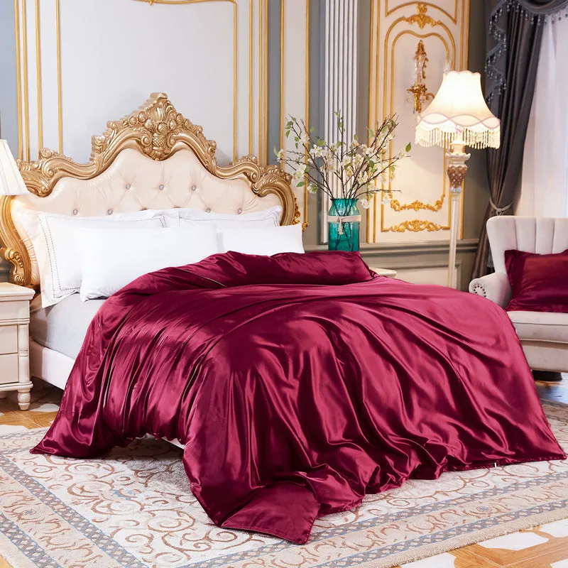 1Pc Duvet Cover Solid Color Satin Rayon Single Double Queen King Size Quilt Cover Advanced Home Bed