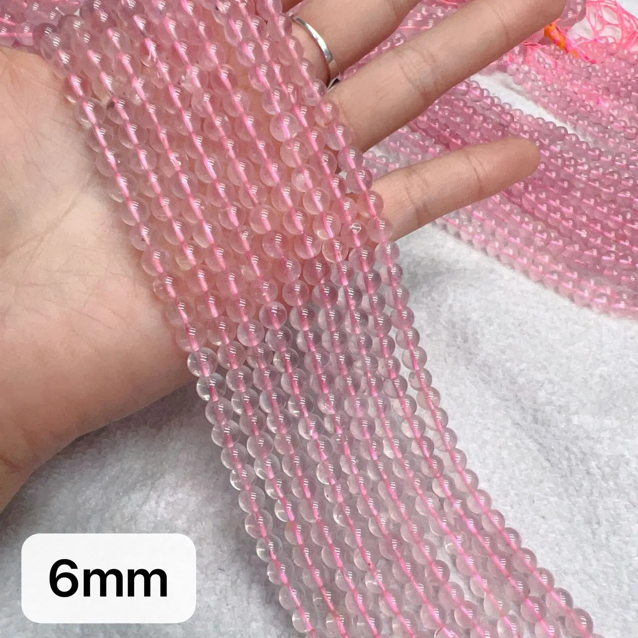 6mm 8mm 10mm Best Quality in Strands Natural Mozambique Rose Quartz Round Beads for DIY Jewelry Projects