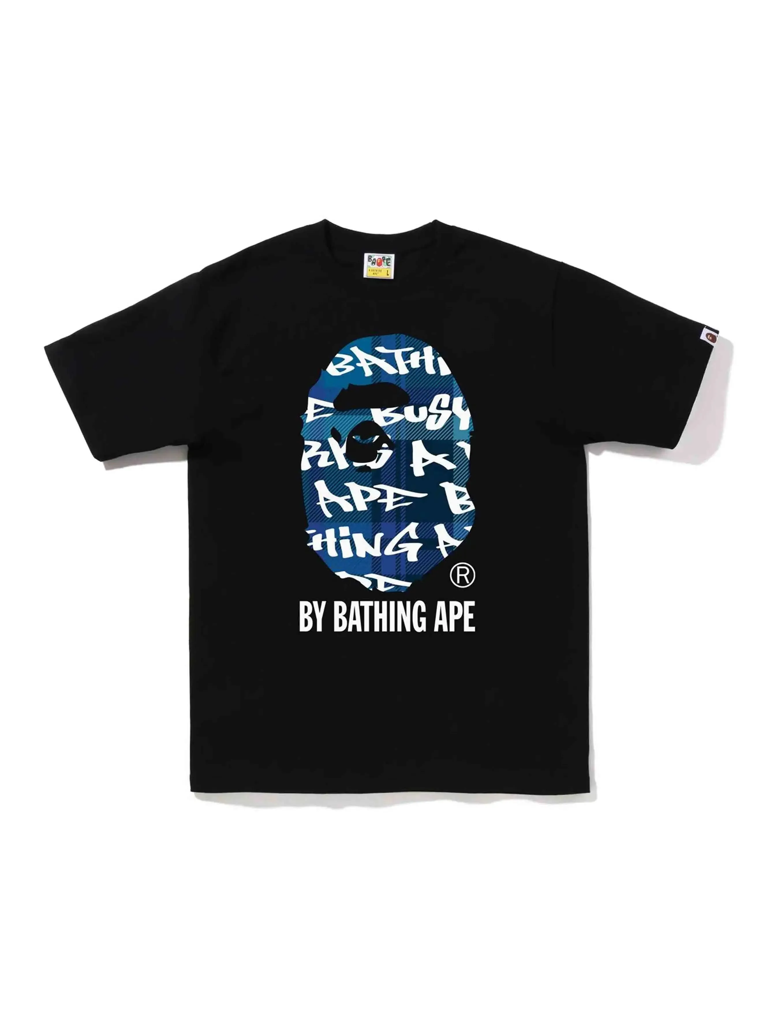 A Bathing Ape BAPE Graffiti Check By Bathing Ape Tee Black/Blue