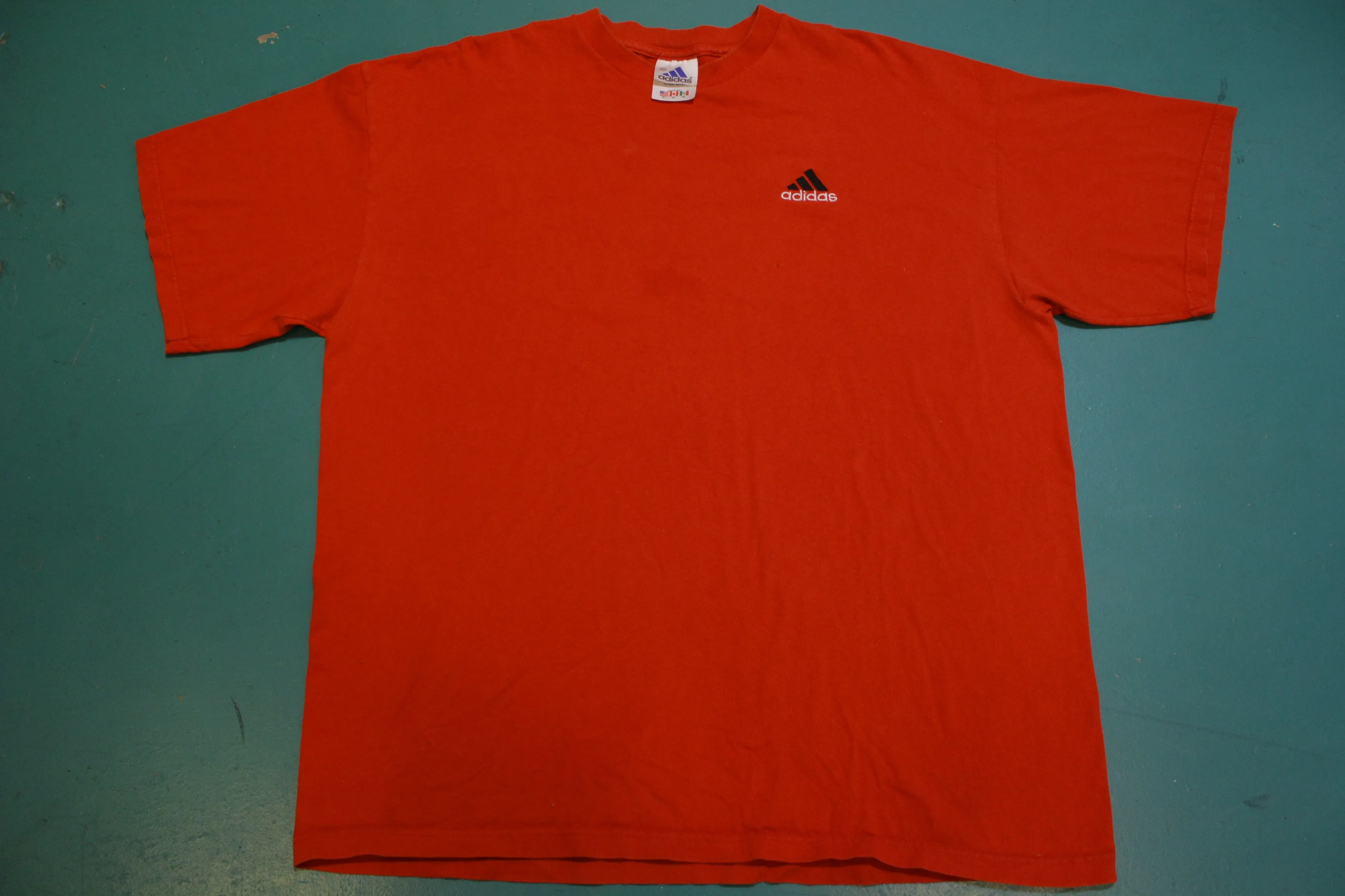 Adidas 90's Made in USA Essential Red Tri-Bar Vintage T-Shirt