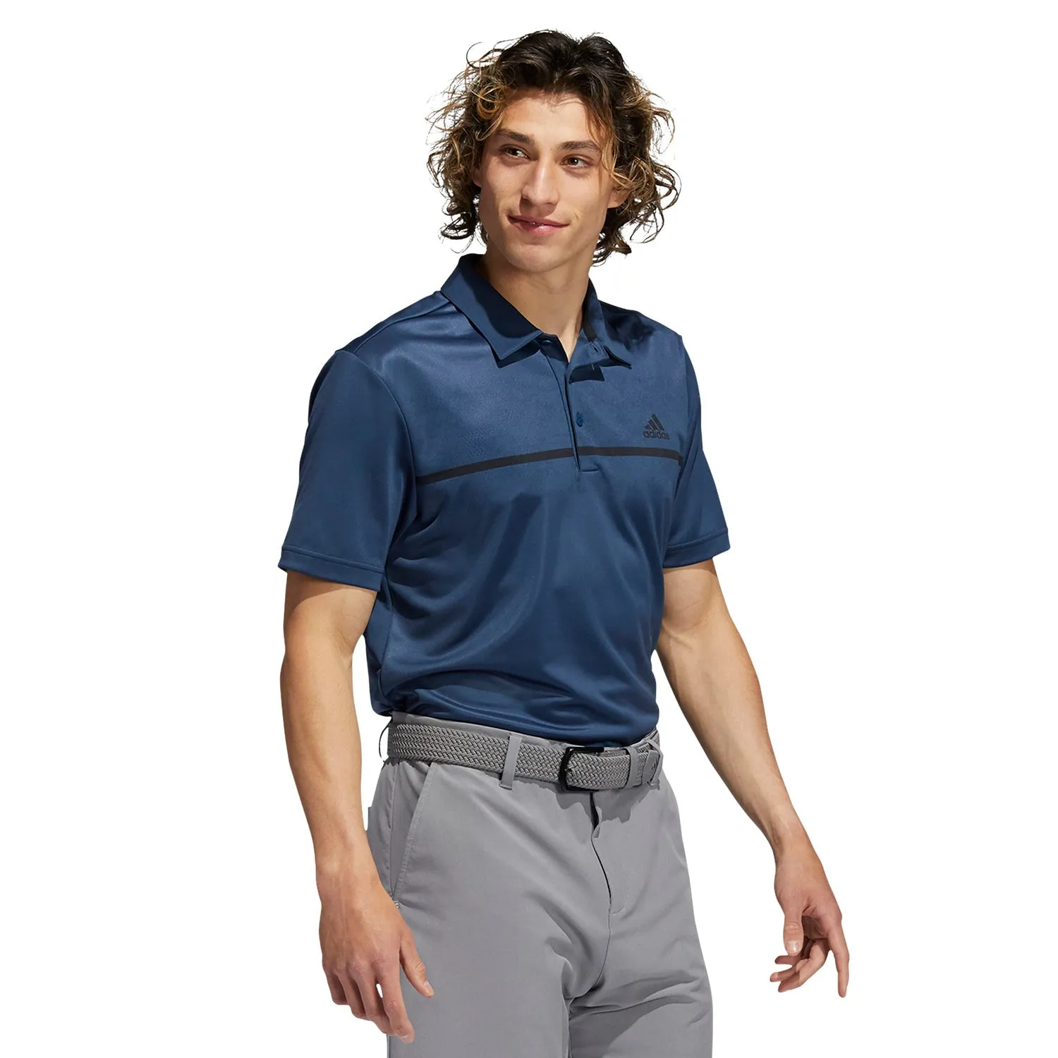 adidas Golf Chest Print Polo Shirt - Crew Navy