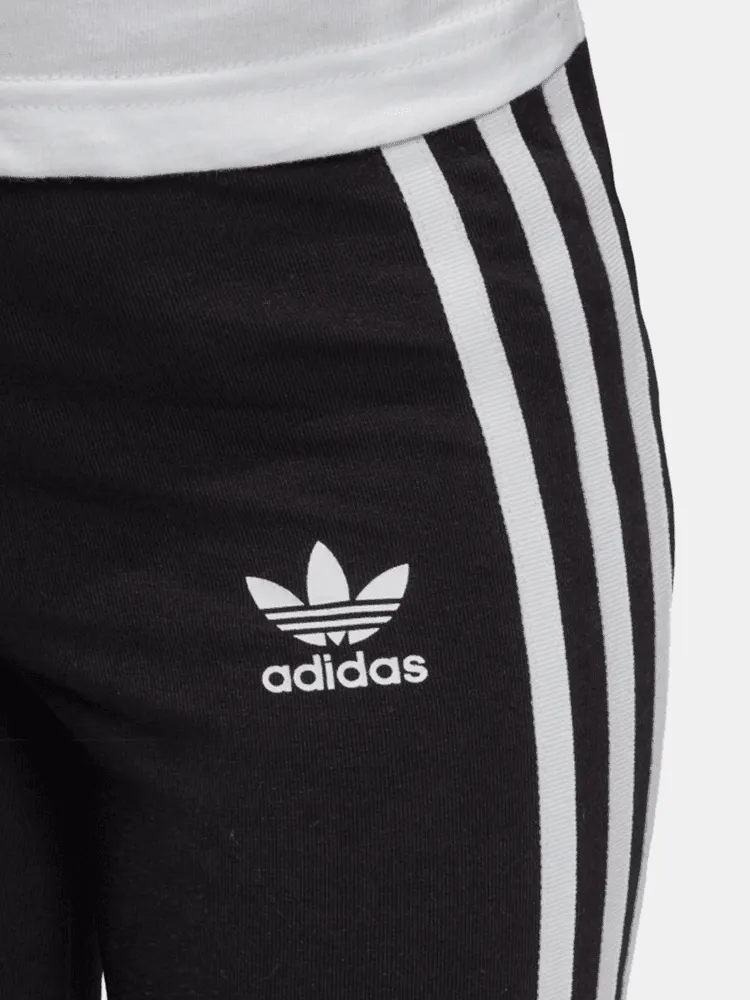 Adidas Kids 3 Stripe Leggings - Black / White