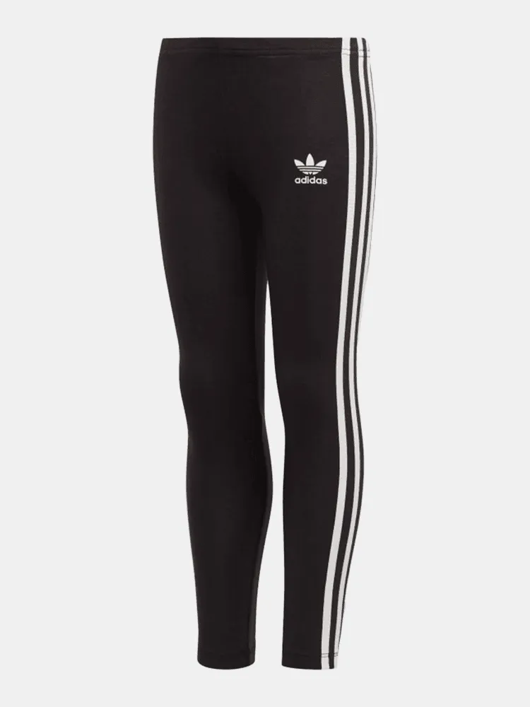 Adidas Kids 3 Stripe Leggings - Black / White