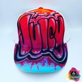 Airbrush Graffiti w/ Paint Splatter Hat Design