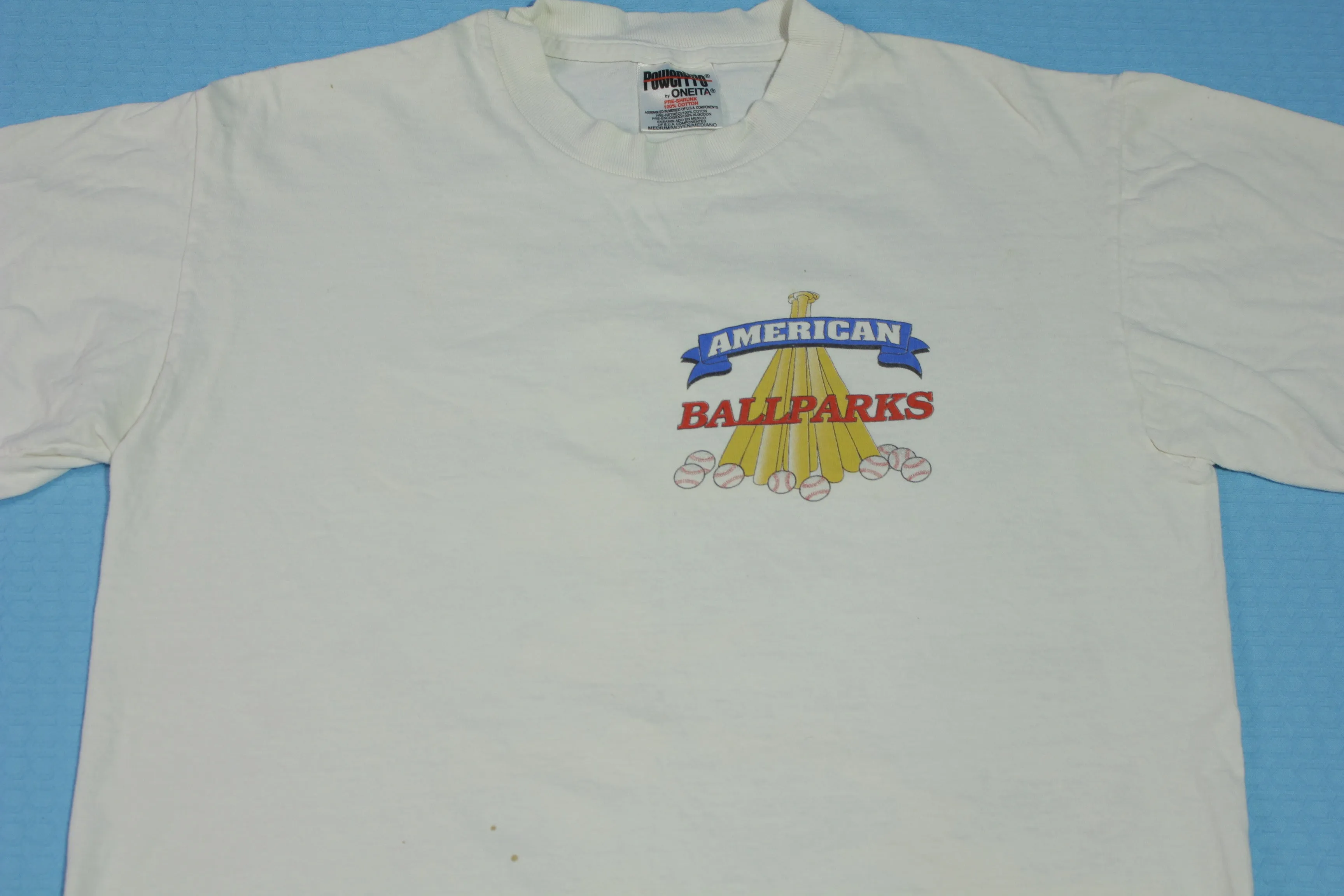 American Ballparks Vintage 90's Field of Dreams 1998 Kingdome Wrigley Baseball T-Shirt