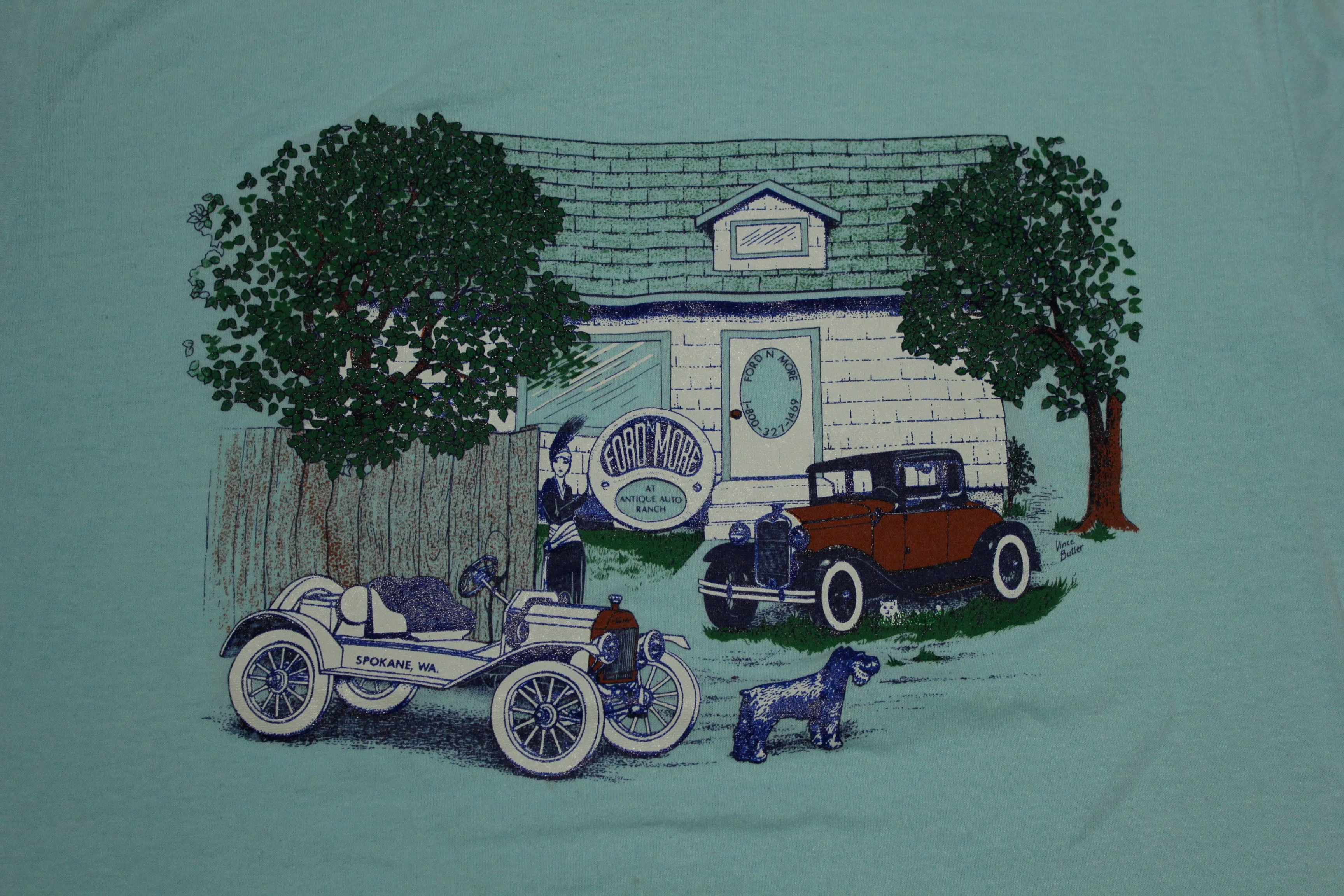 Antique Auto Ranch Spokane WA Vintage Ford N More 80's Hanes USA Model T T-Shirt