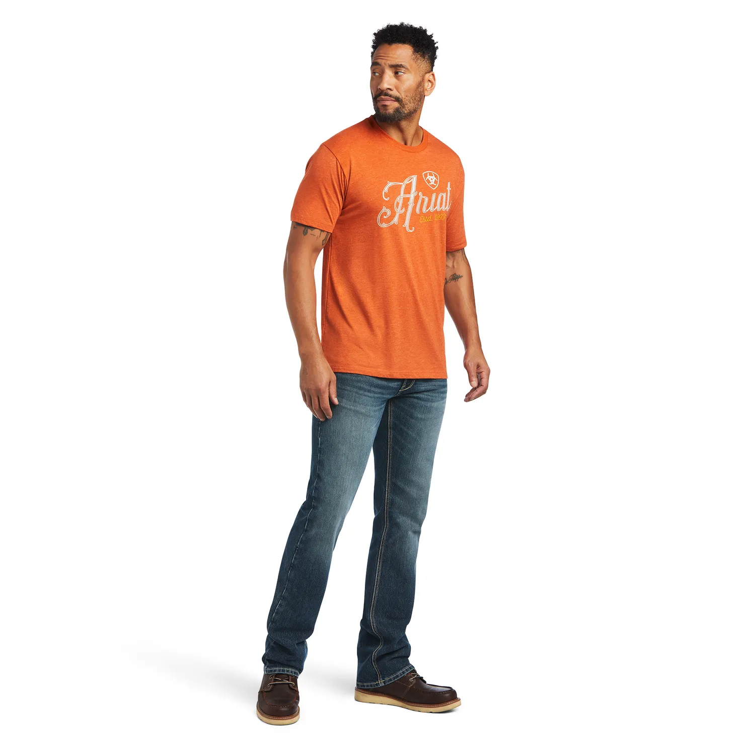 Ariat Mens 100 Proof SS T-Shirt - Adobe Heather