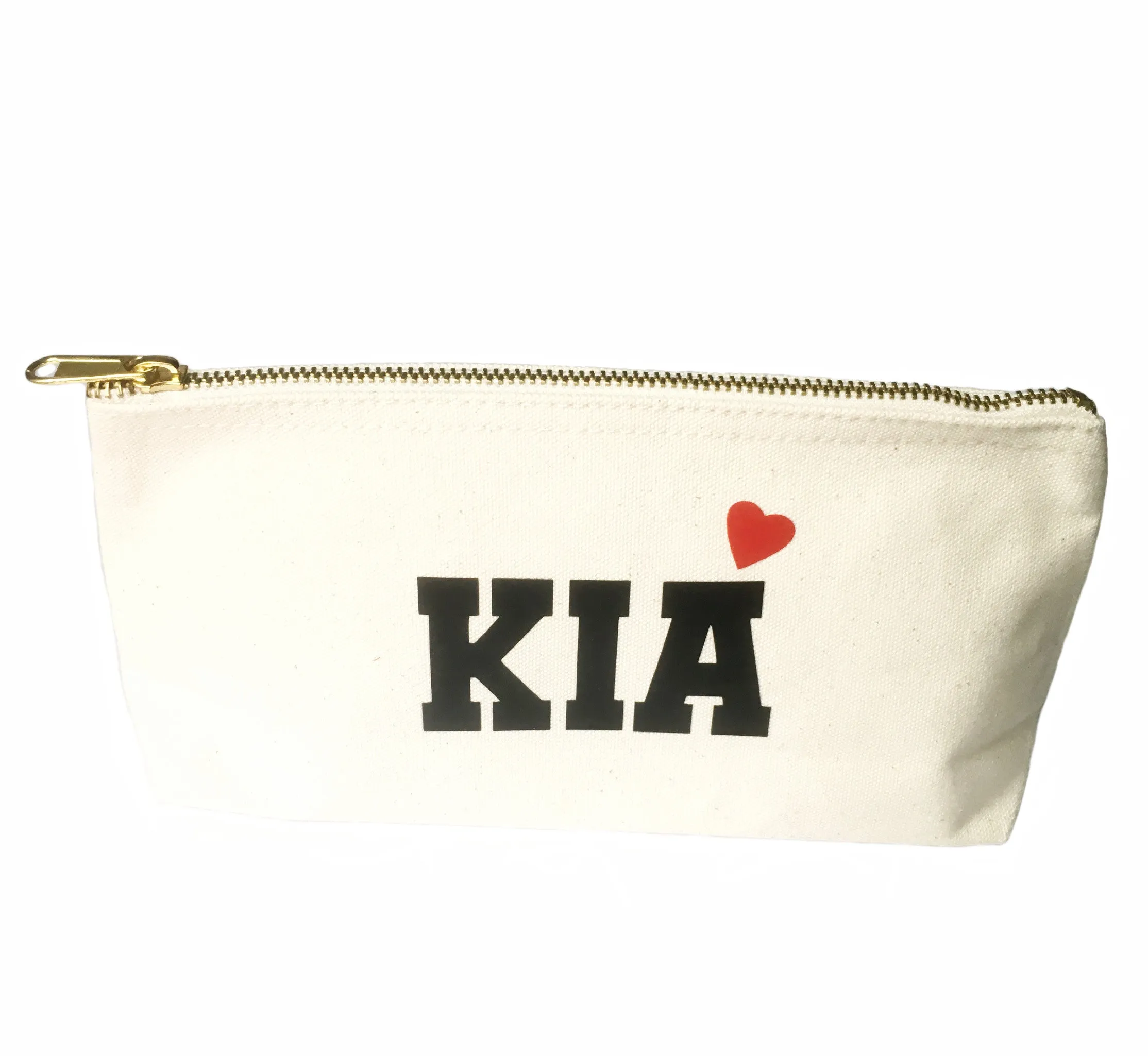 Bella Personalised Name Canvas Makeup Bag | Custom Name Pouch