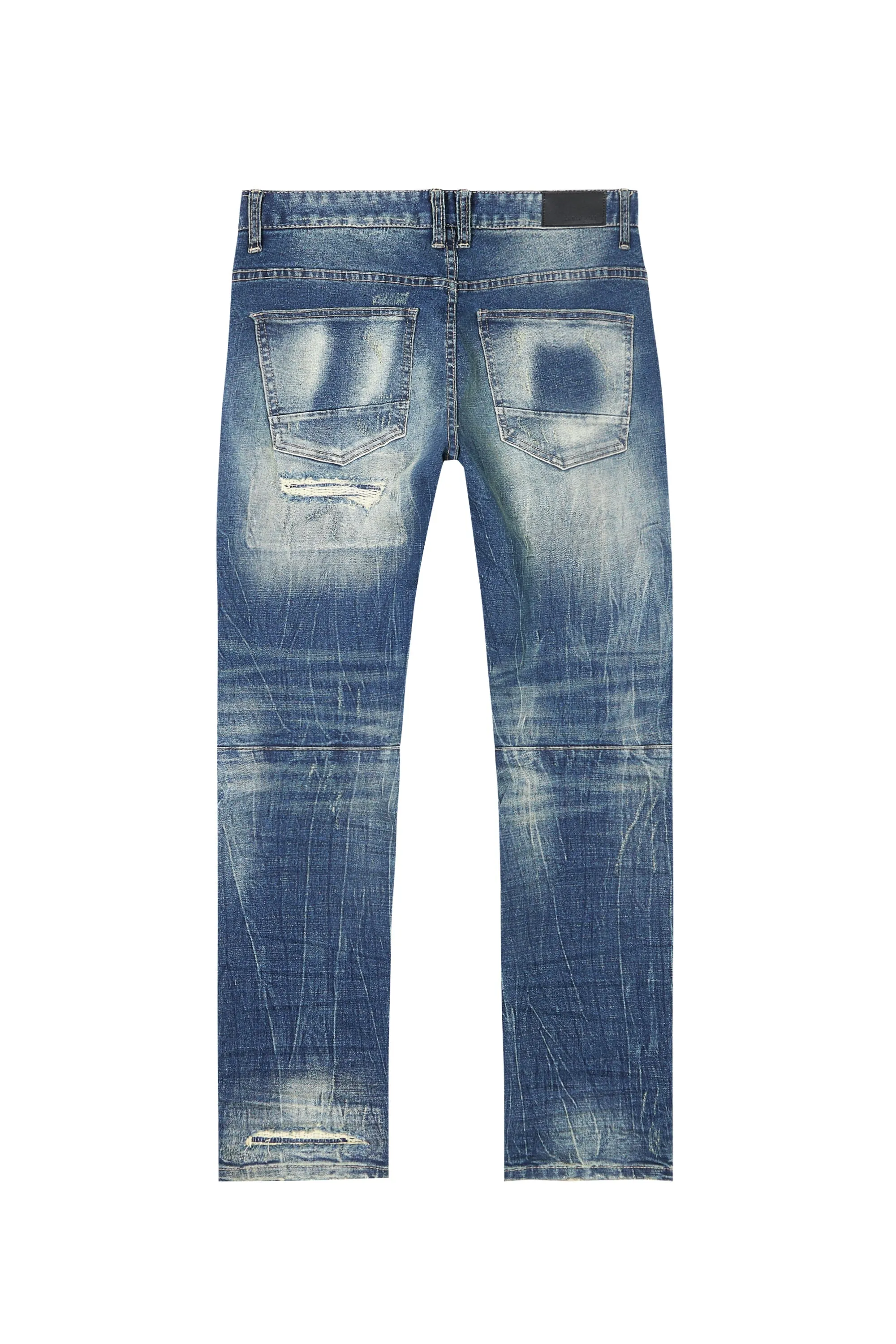 Big and Tall - Distressed Rip & Repair Denim Jeans - Westport Blue