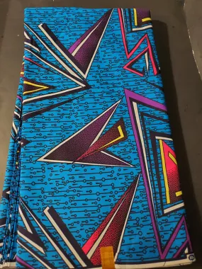 Blue and Pink Multicolor African Ankara Fabric