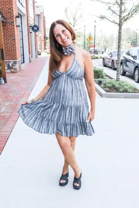 Blue Striped Dress