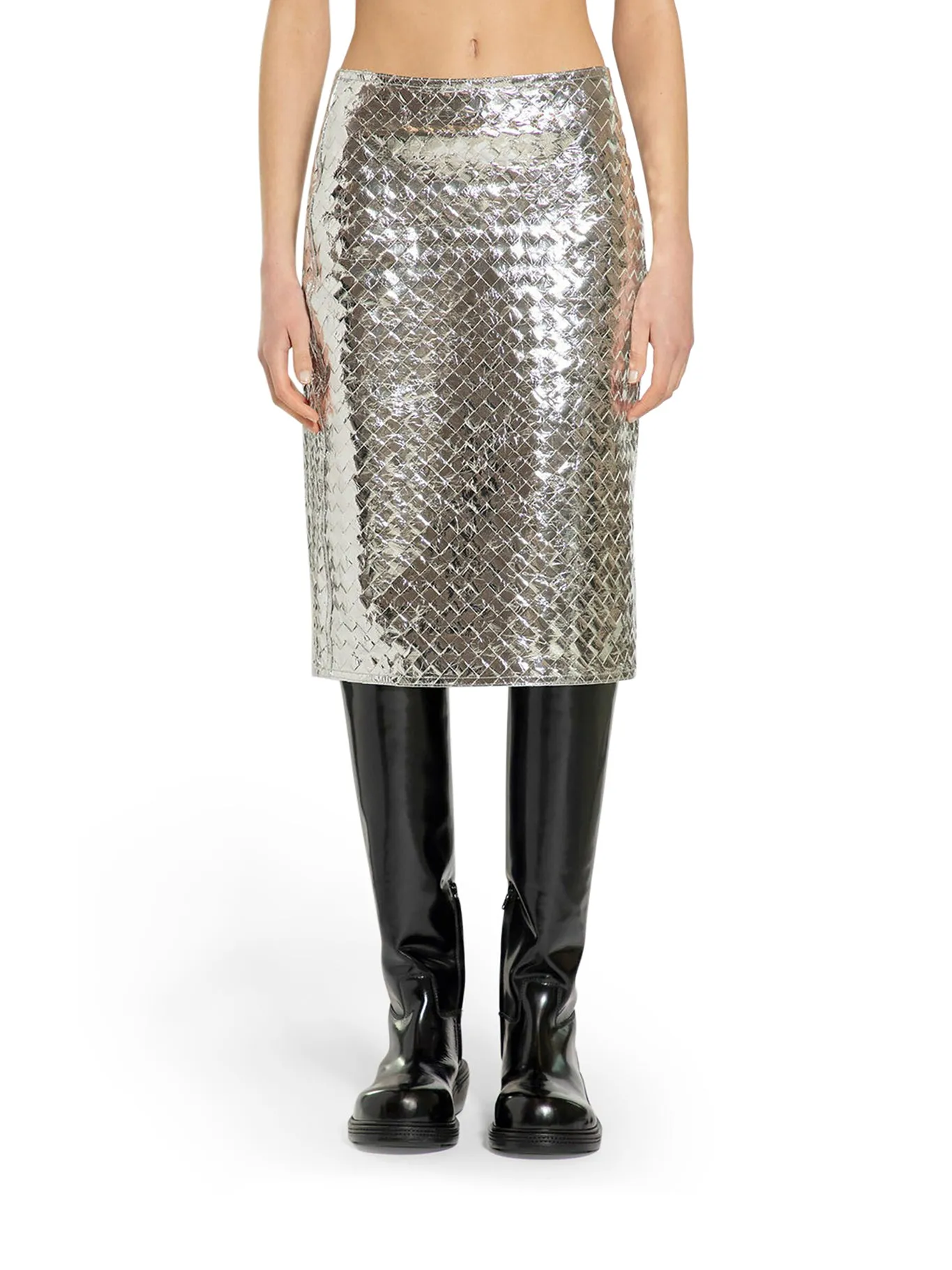 Bottega veneta women`s silver skirt