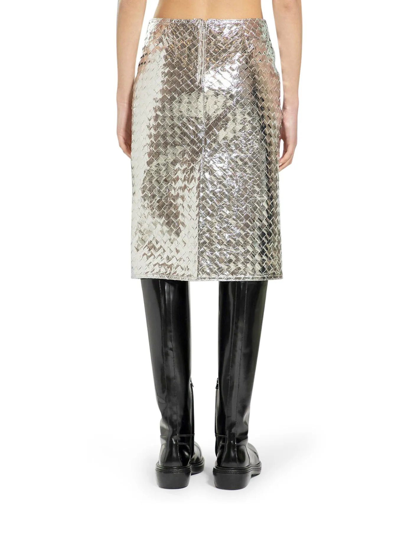 Bottega veneta women`s silver skirt