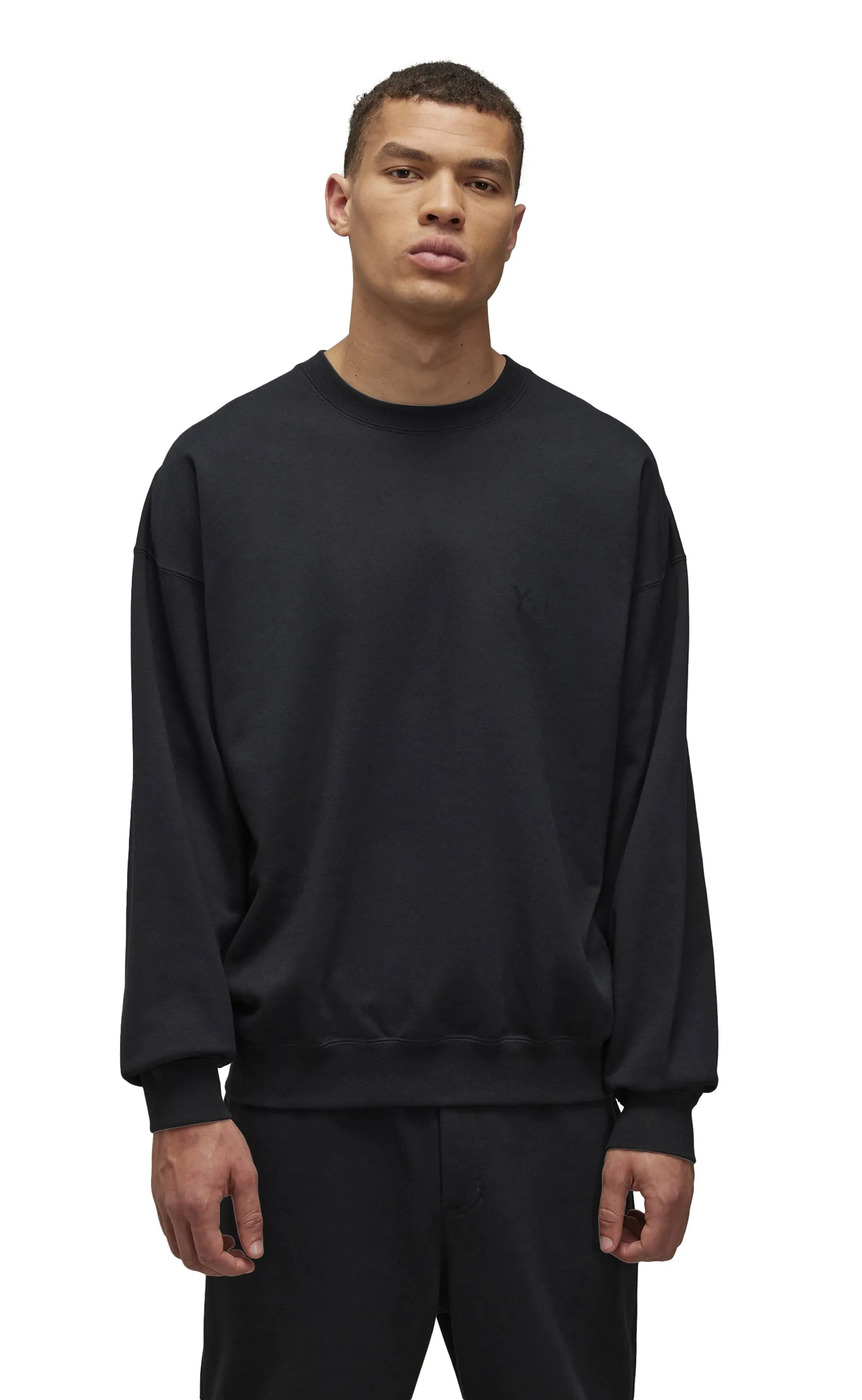 BRUSHED TERRY BLACK CREWNECK