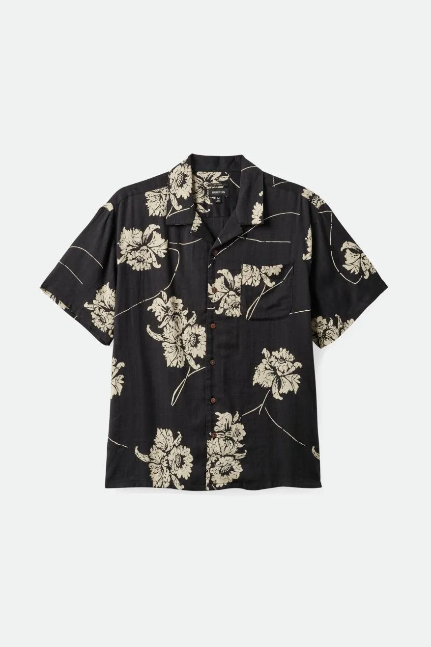 Bunker Slub S/S Woven Shirt - Washed Black/Off White