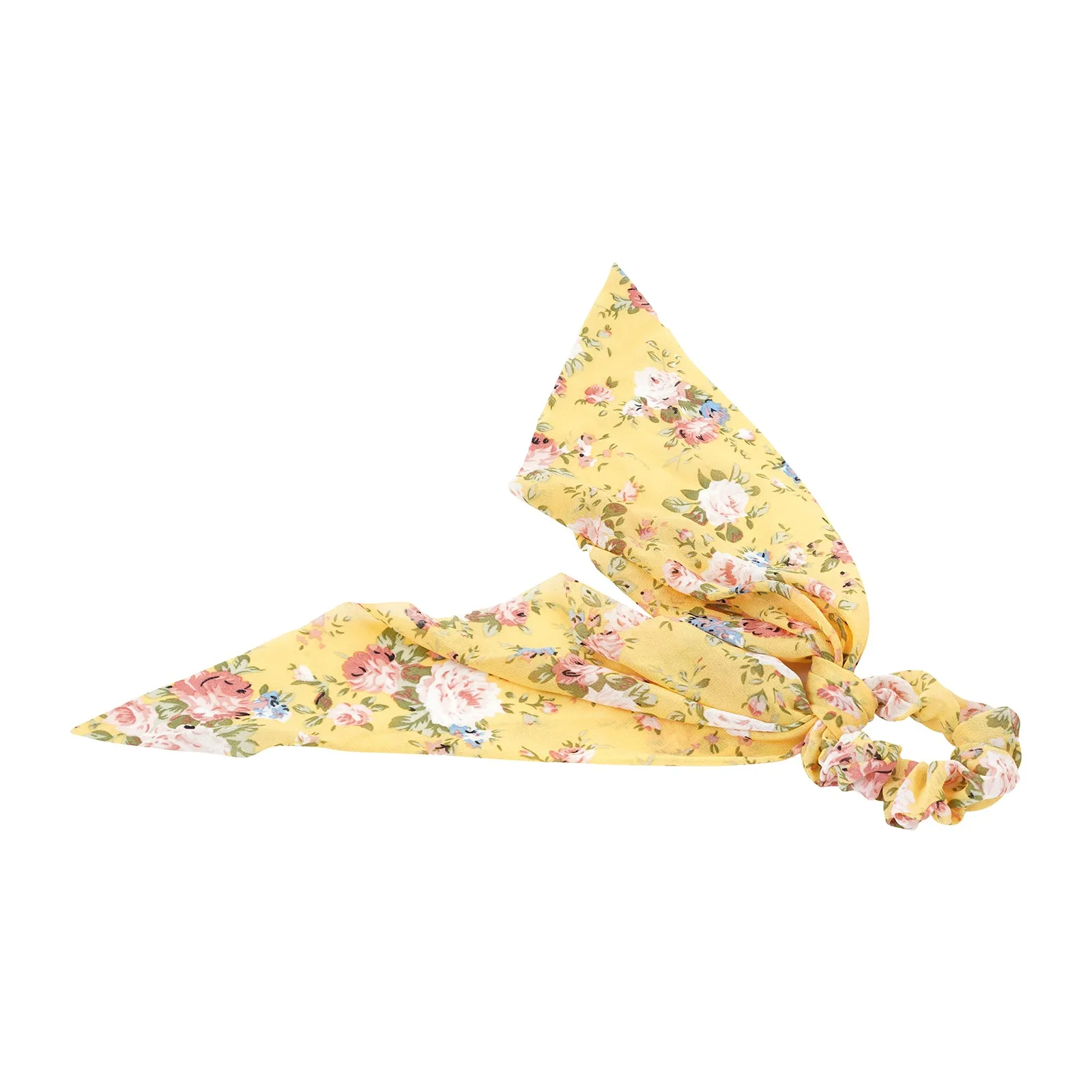 Carya Yellow Floral Scarf Scrunchie