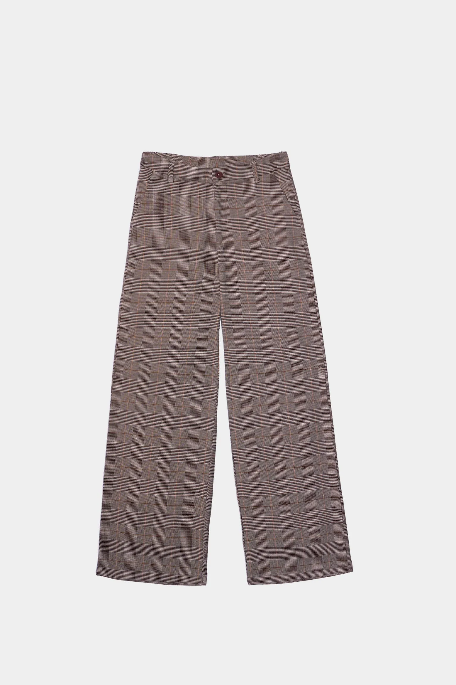 Checkered Straight Leg Trousers