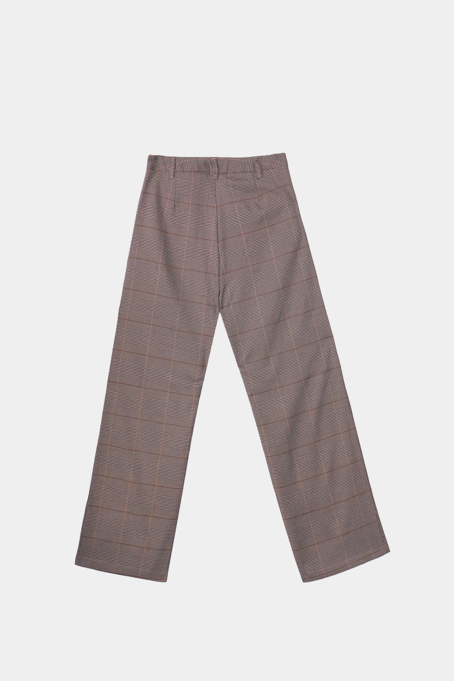 Checkered Straight Leg Trousers