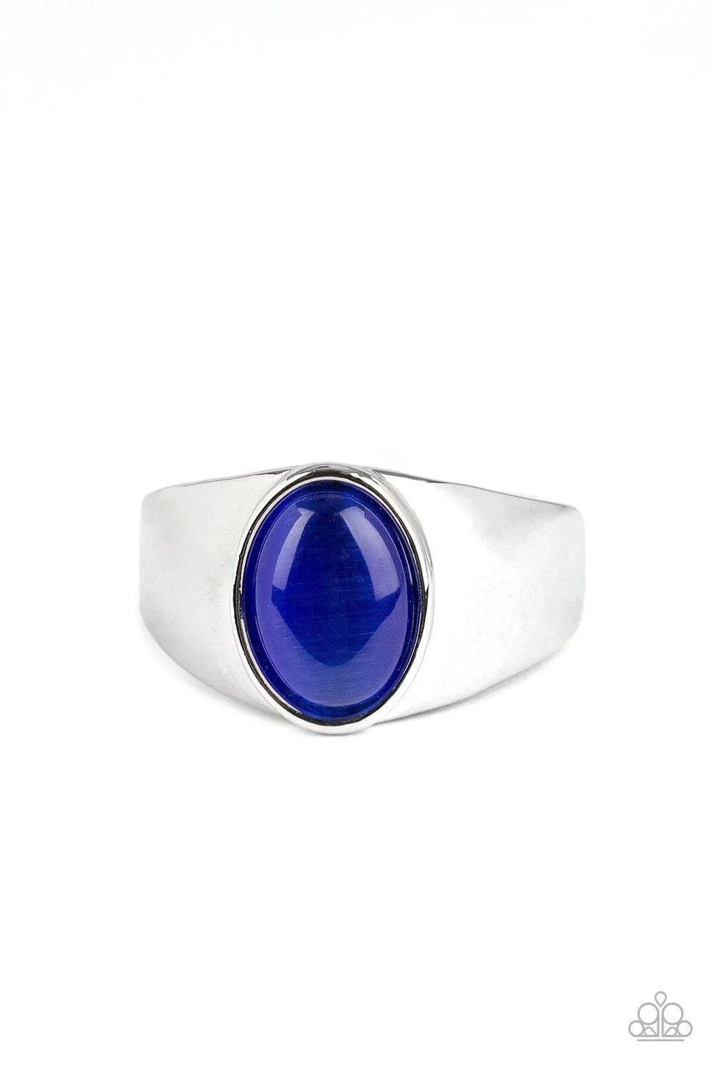 Cool Down Men's Blue Moonstone Ring - Paparazzi Accessories