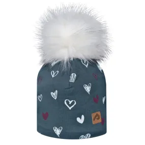 Cotton beanie with fleece lining - Hearts