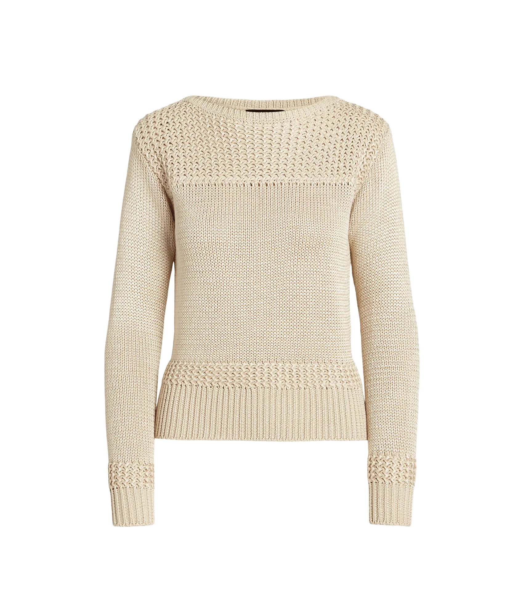 Cotton-Blend Boatneck Jumper - Beige