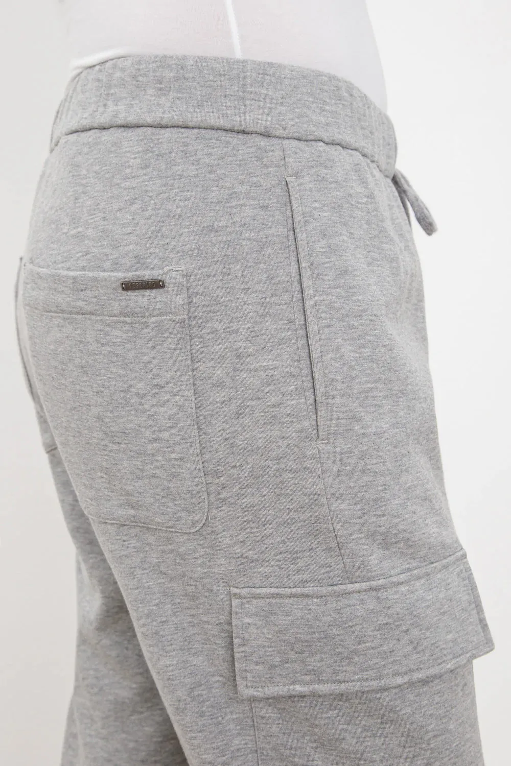 Cotton Fleece Cargo Jogger Trouser in Slate