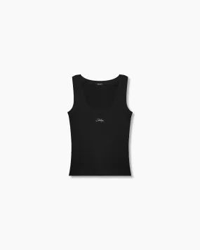 Cotton Rib Tank Top Women - Obsidian