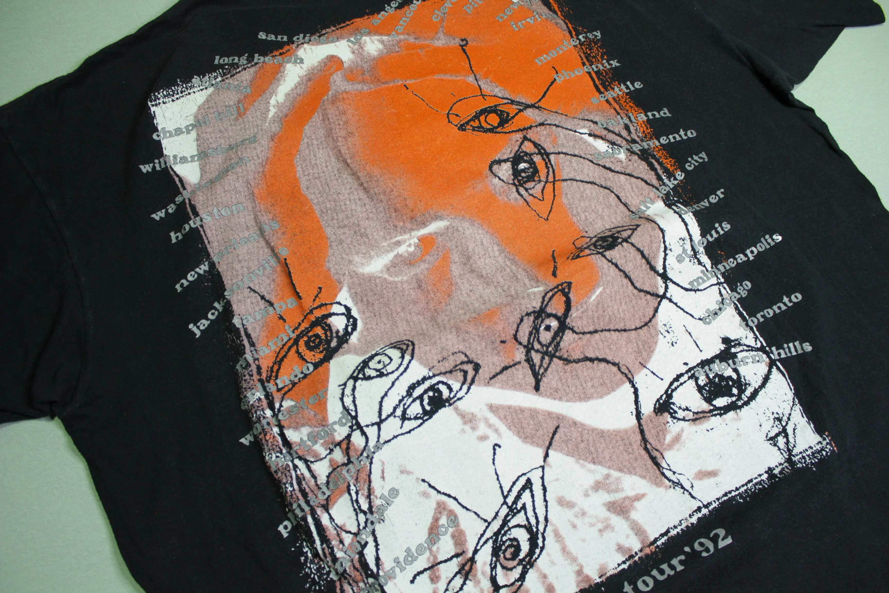 Cure Robert Smith Vintage 90's Big Head Print Wish Tour Brockum 1992 Tour OSFA T-Shirt