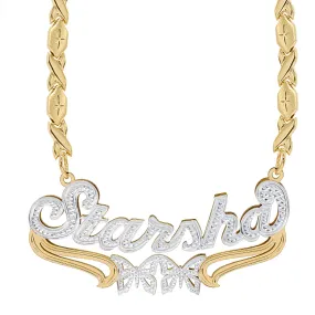 Custom Double Plated Name Necklace Starsha with Xoxo chain