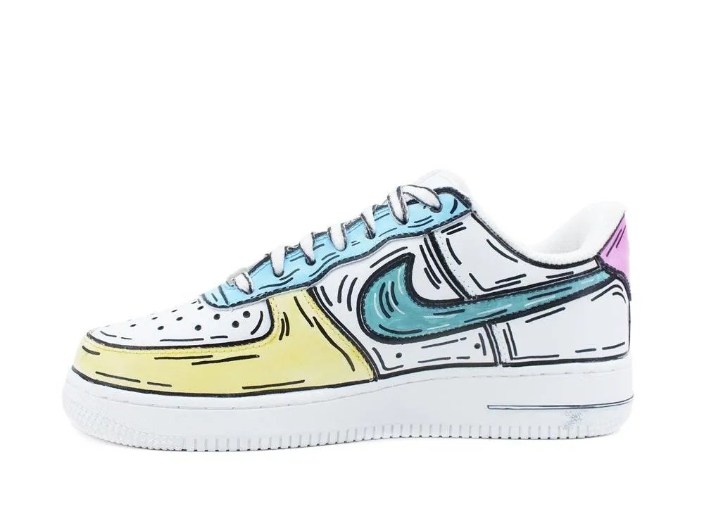 CUSTOM / NIKE Air Force 1 Sneaker AF1 Cartoon Comics