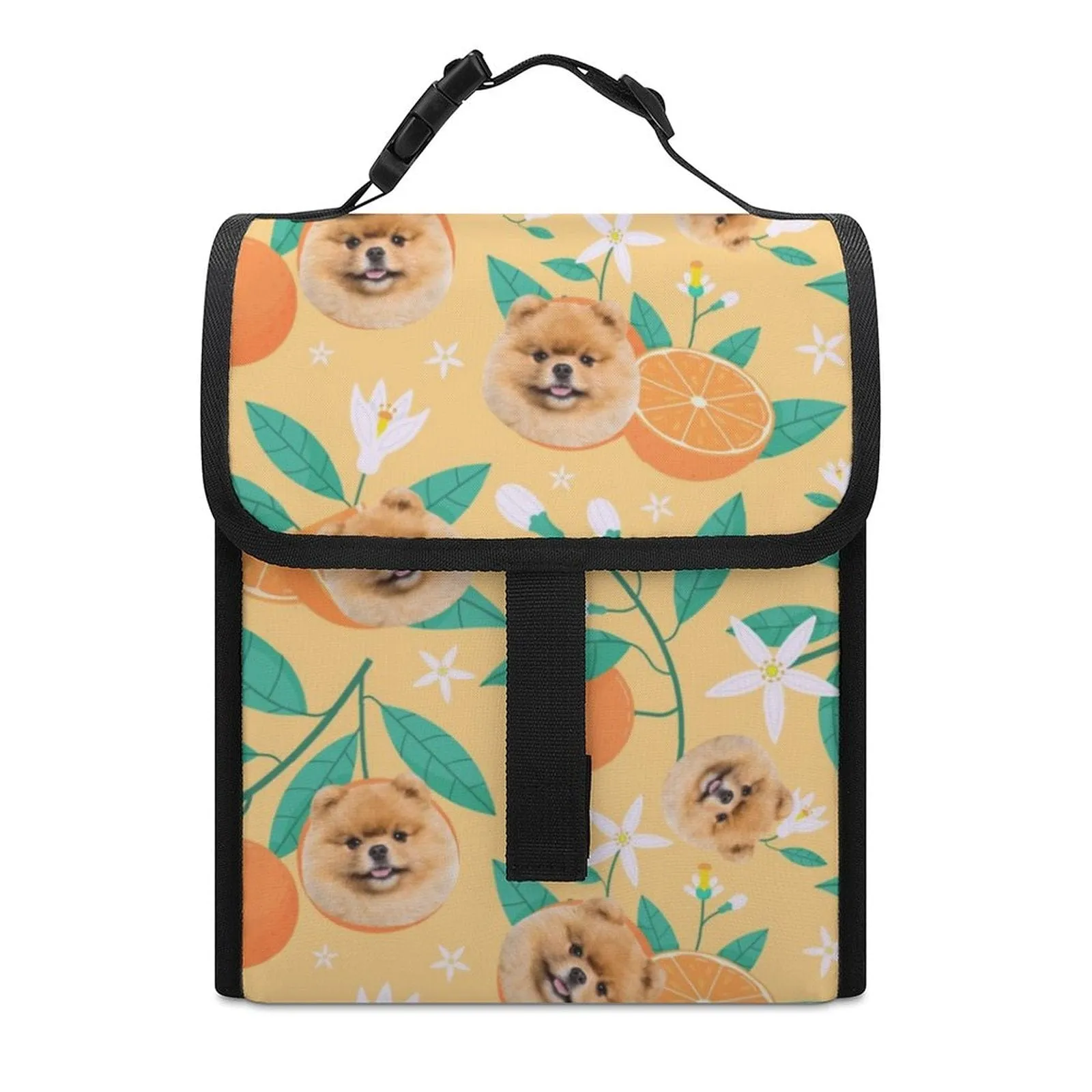 Custom Pet Yellow Camping Ice Pack Insulated Lunch Bag