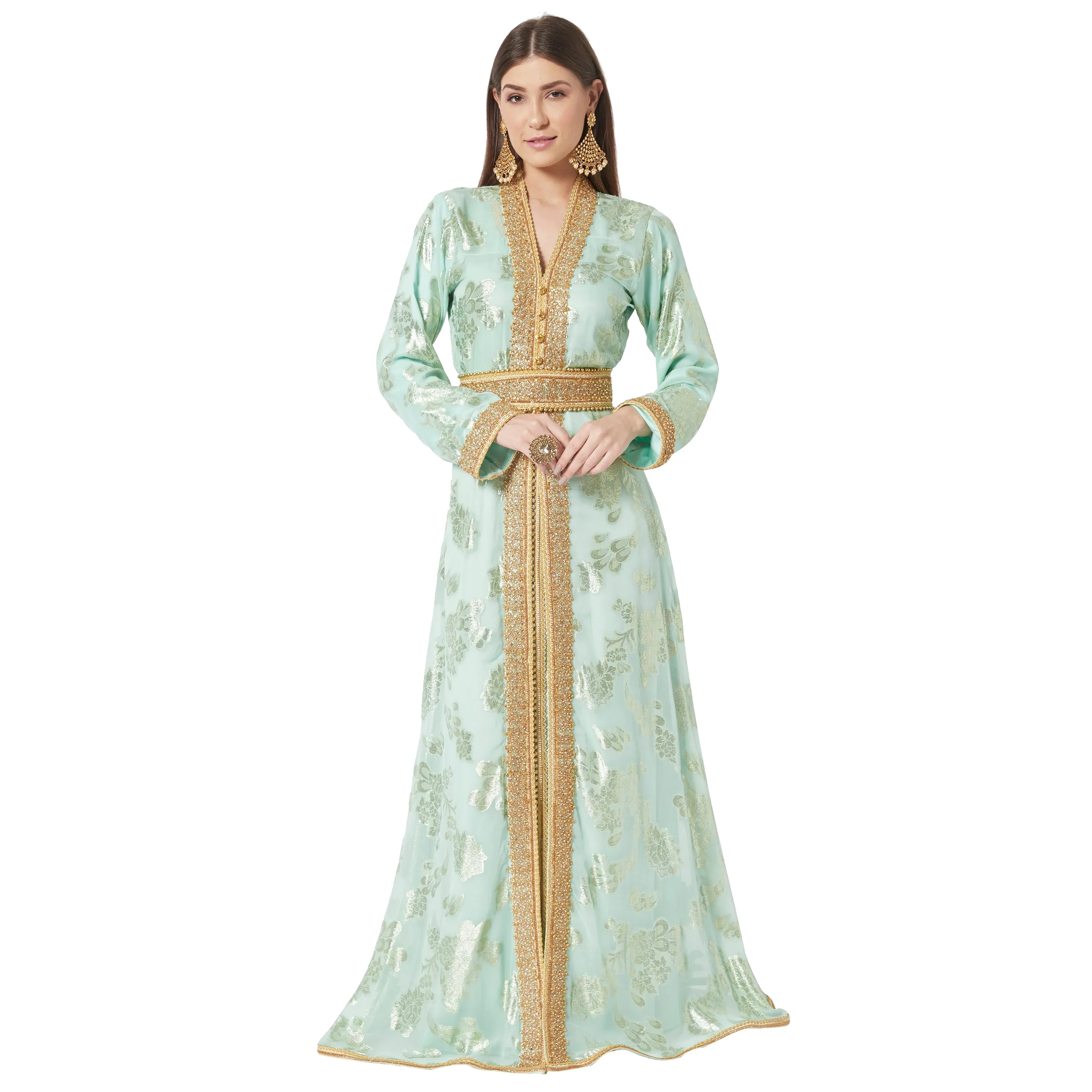 Designer Jellebiya Arabian Party Dress Khaleeji Thobe in Brasso Fabric