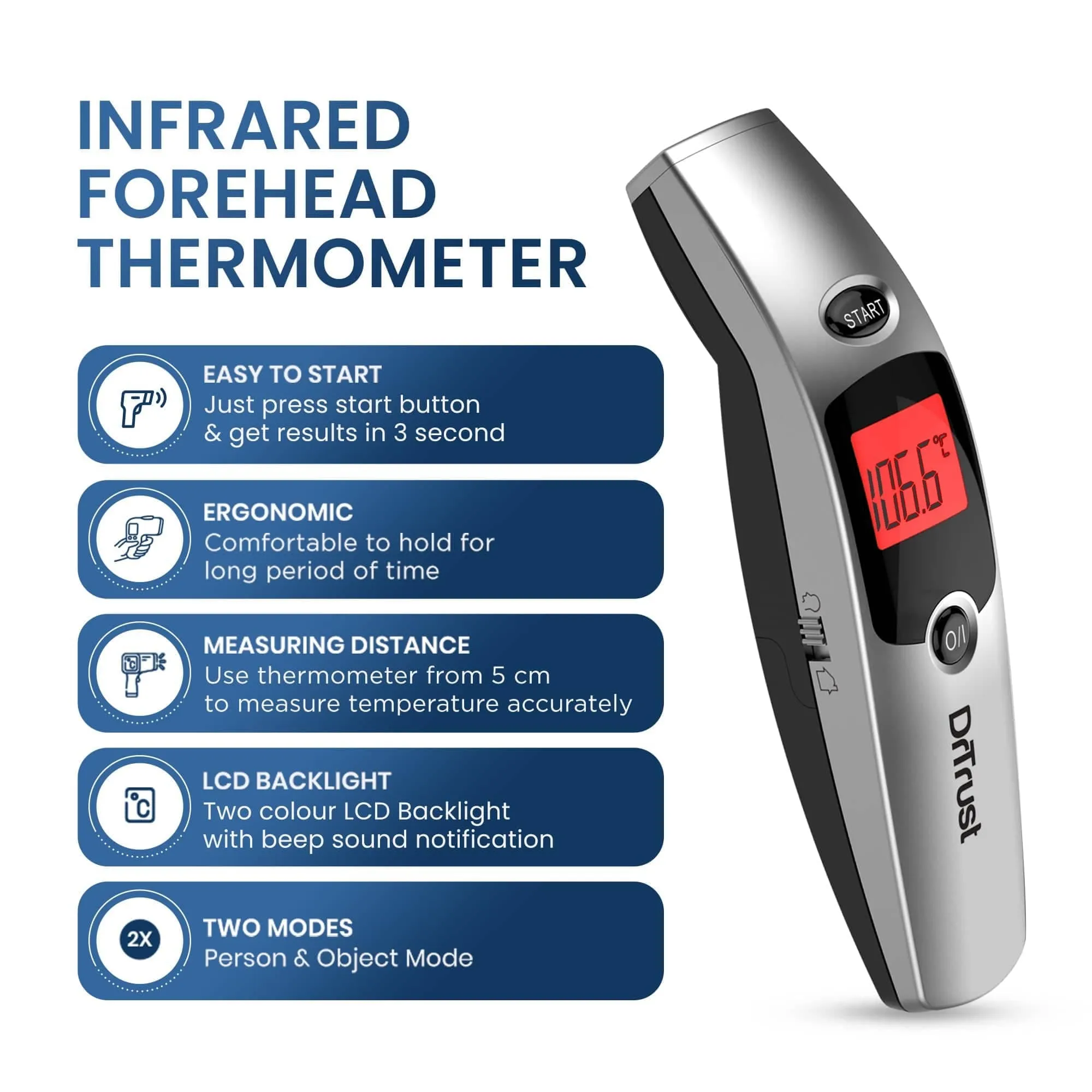 Dr Trust USA Non Contact Infrared Forehead Thermometer 603 IR Scanner Thermal PRO