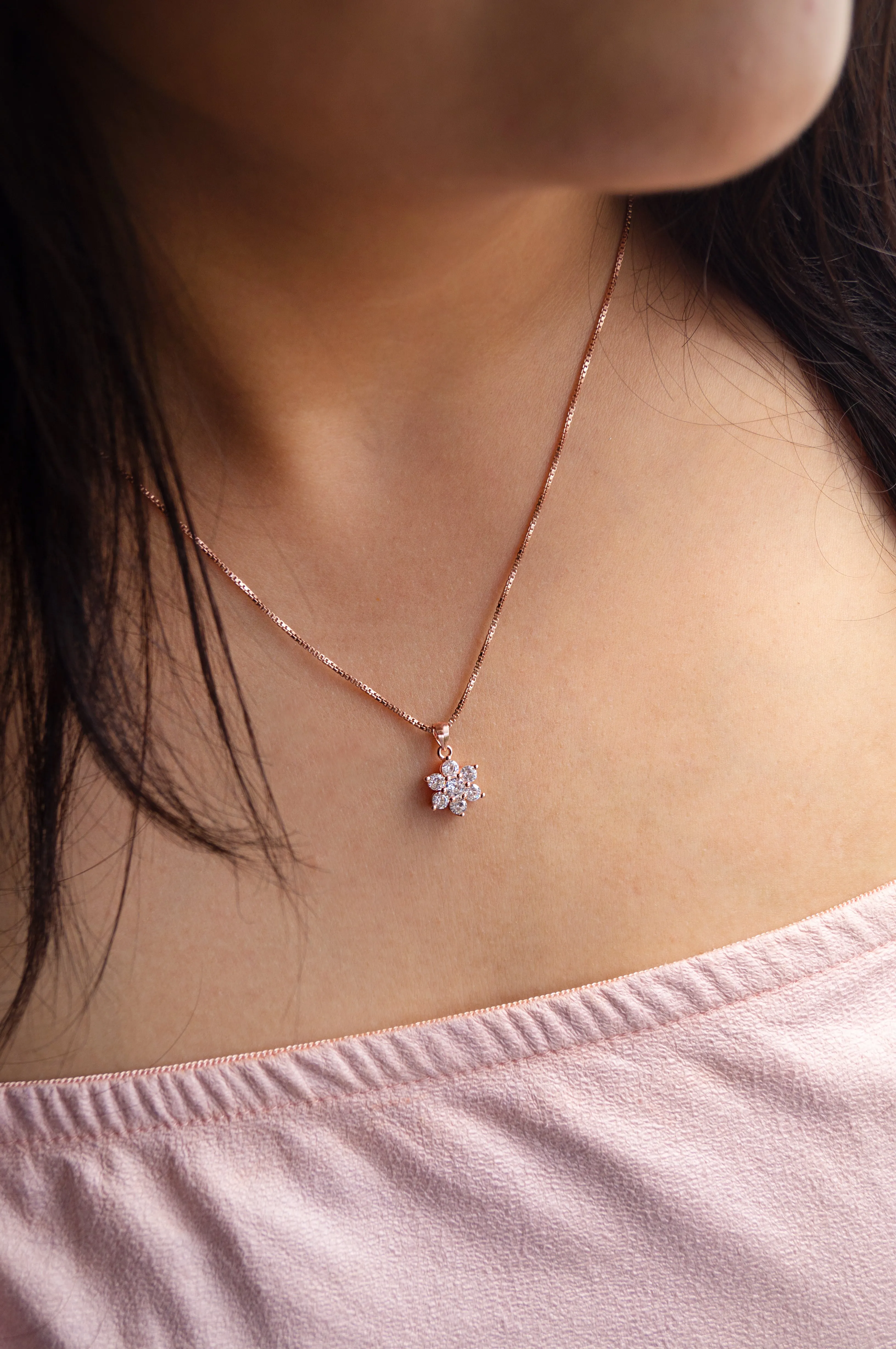 Floral Cluster Sterling Silver Pendant