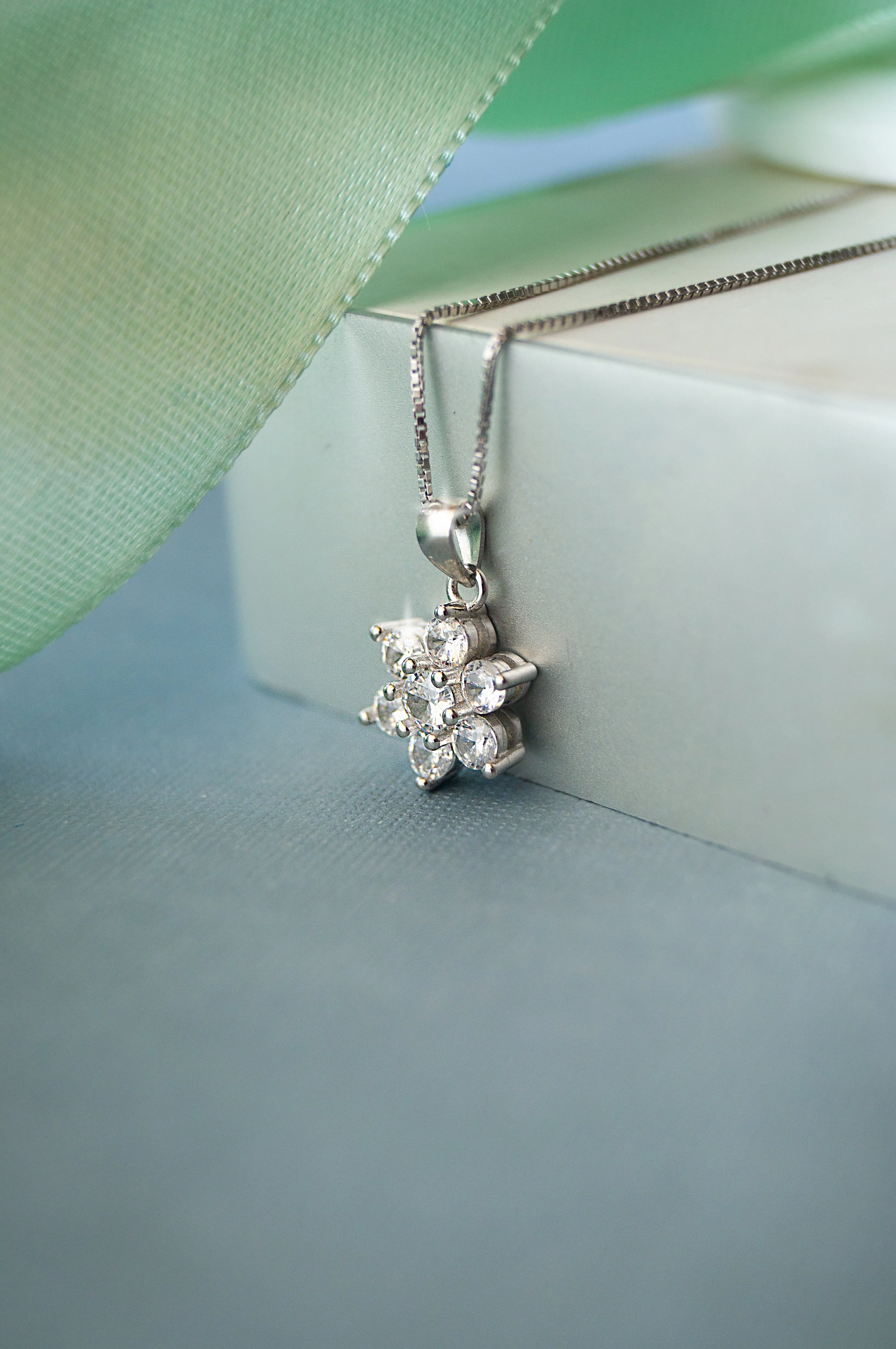 Floral Cluster Sterling Silver Pendant