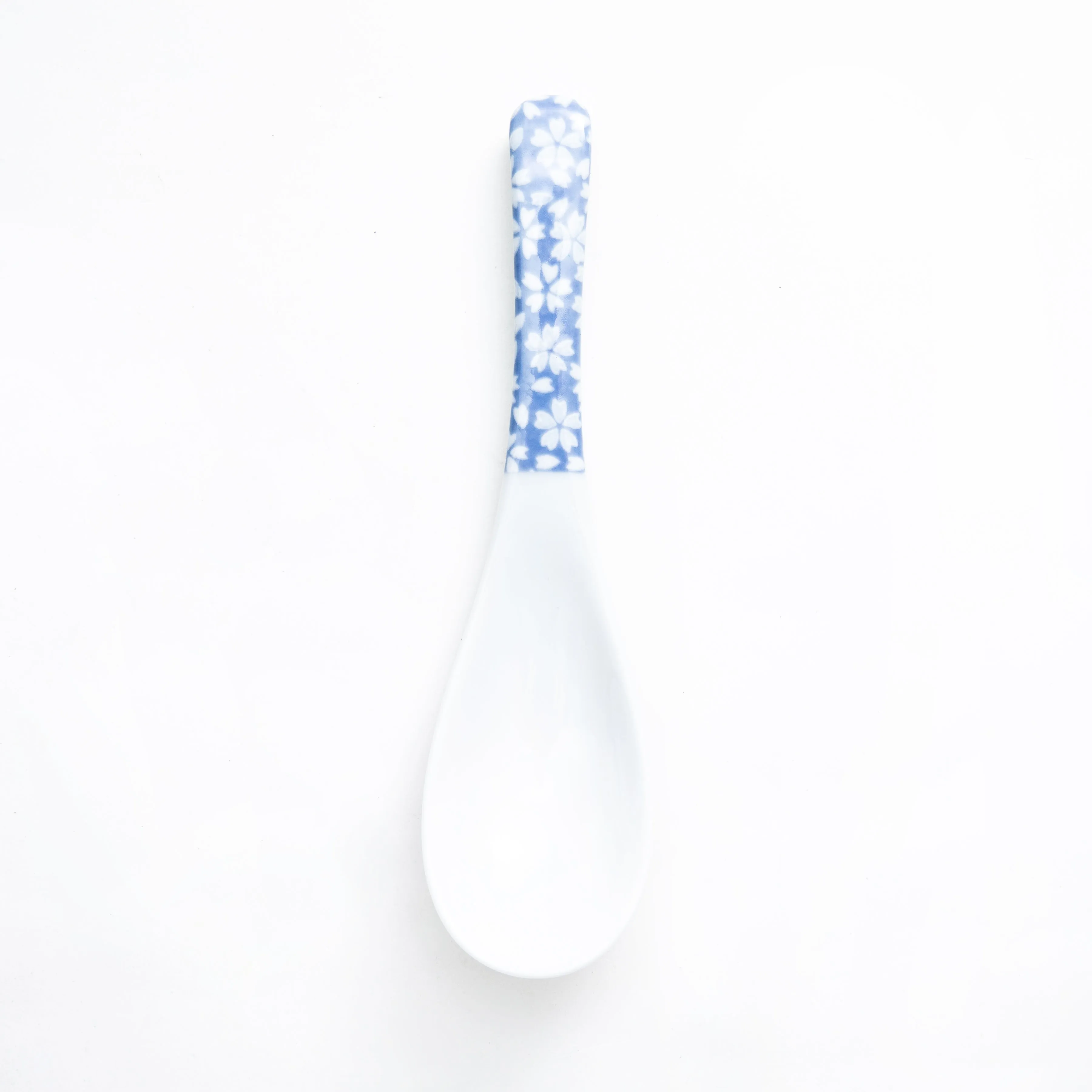 Floral Dyed Pattern Porcelain Soup Spoon