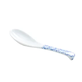 Floral Dyed Pattern Porcelain Soup Spoon