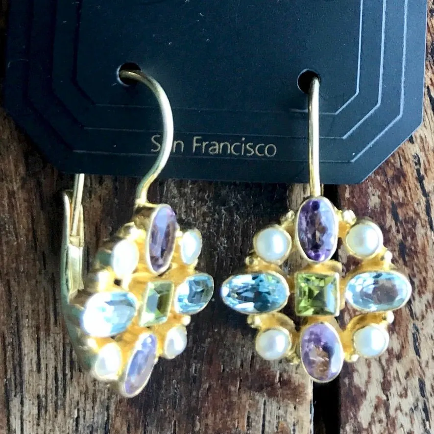 Florentine Cross Spring Earrings