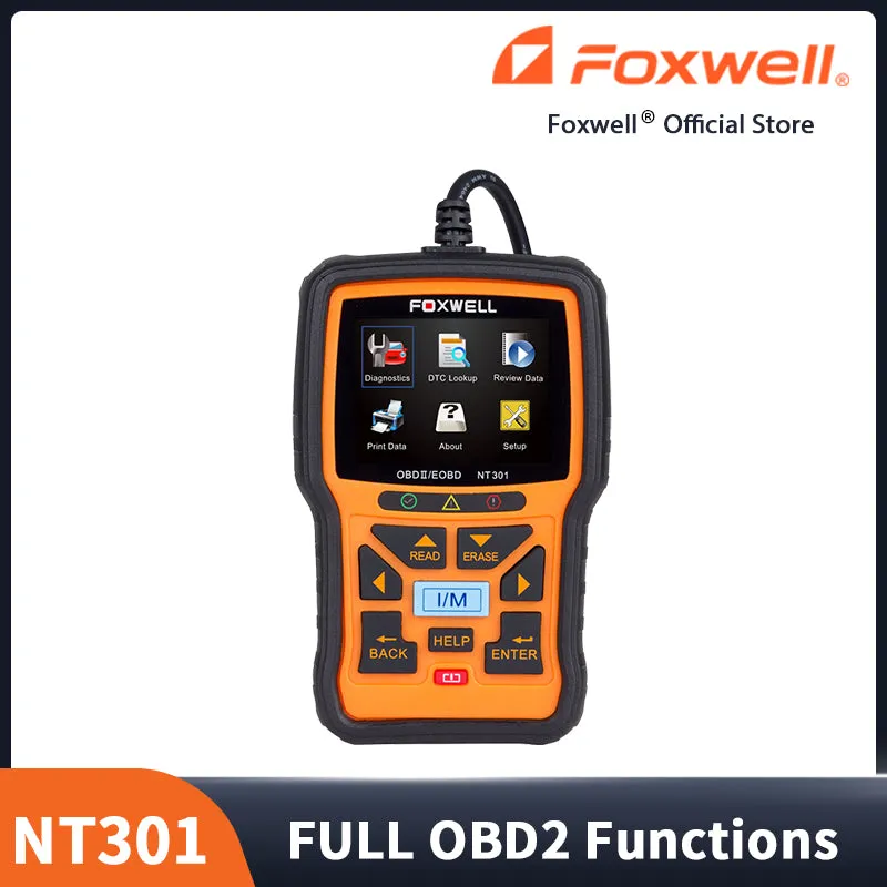 Foxwell NT301 OBD2 & EOBD Scanner Professional Enhanced Diagnostic Code Reader Tool Upgraded Version Of NT201