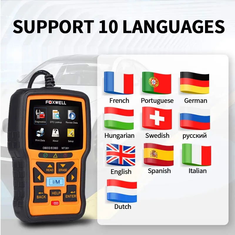 Foxwell NT301 OBD2 & EOBD Scanner Professional Enhanced Diagnostic Code Reader Tool Upgraded Version Of NT201