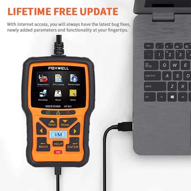 Foxwell NT301 OBD2 & EOBD Scanner Professional Enhanced Diagnostic Code Reader Tool Upgraded Version Of NT201