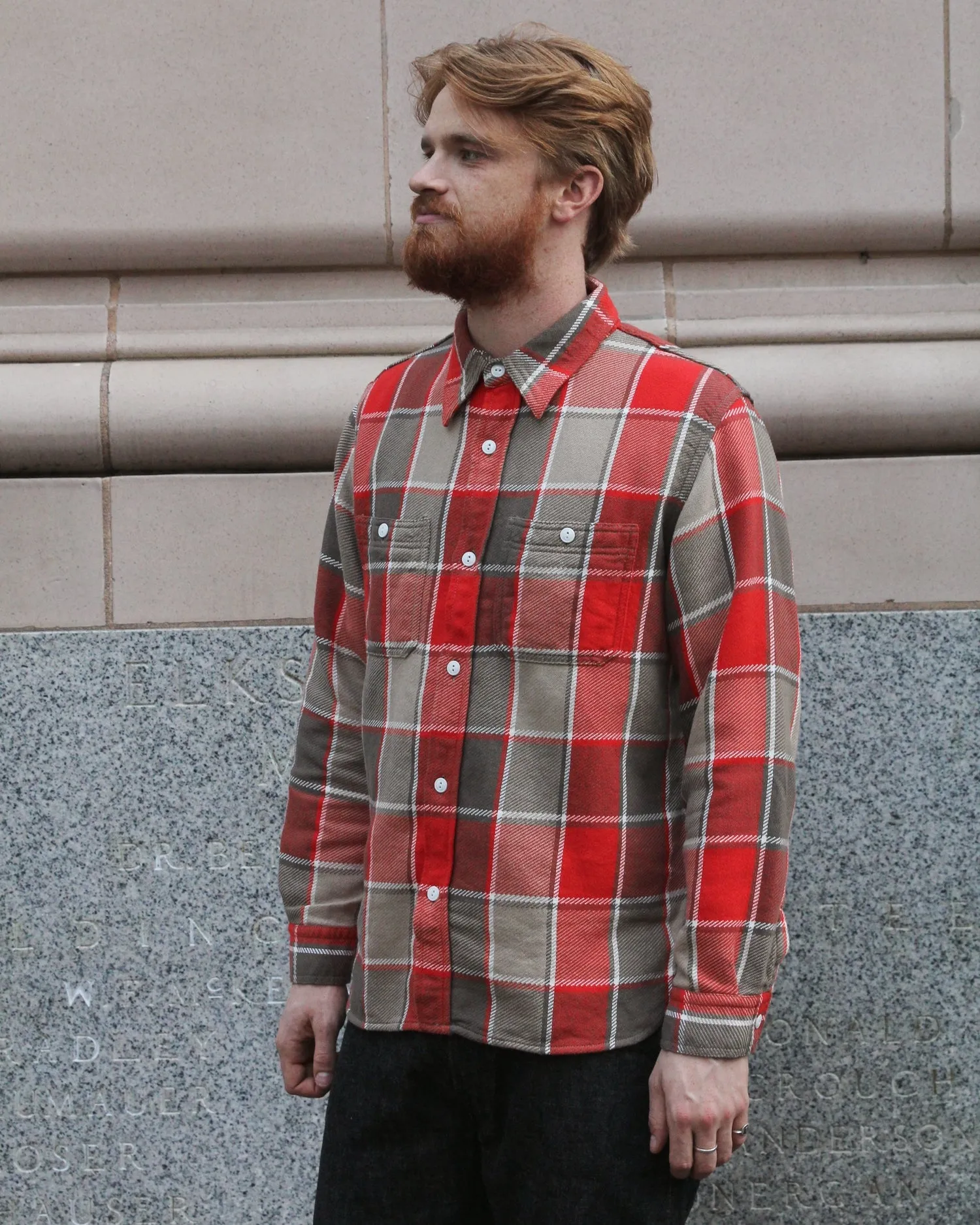 Fullcount Mosley Red Check Cotton Flannel