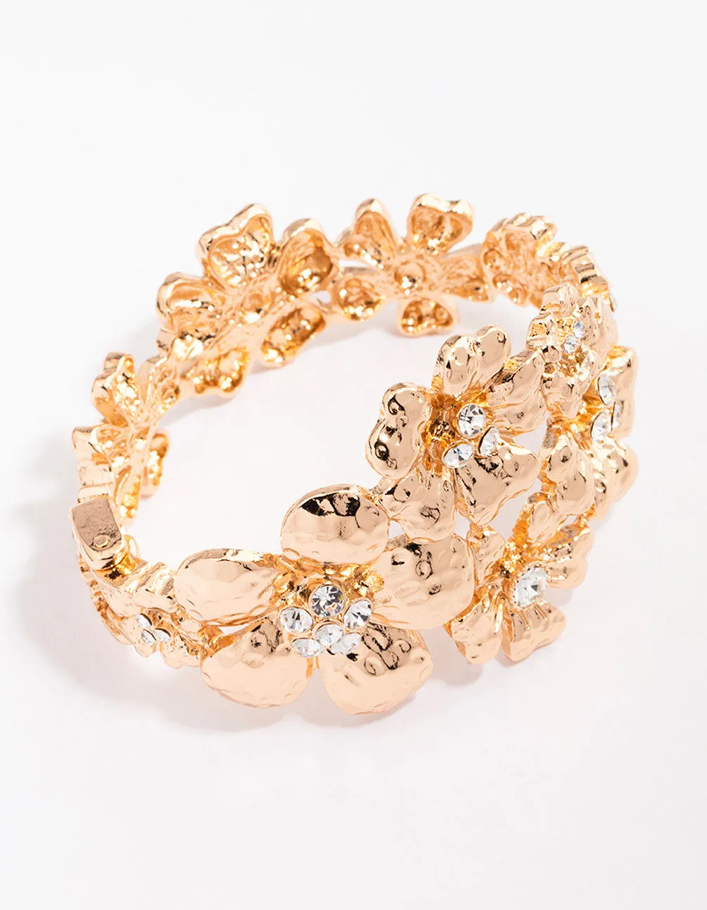 Gold Large Floral Bracelet