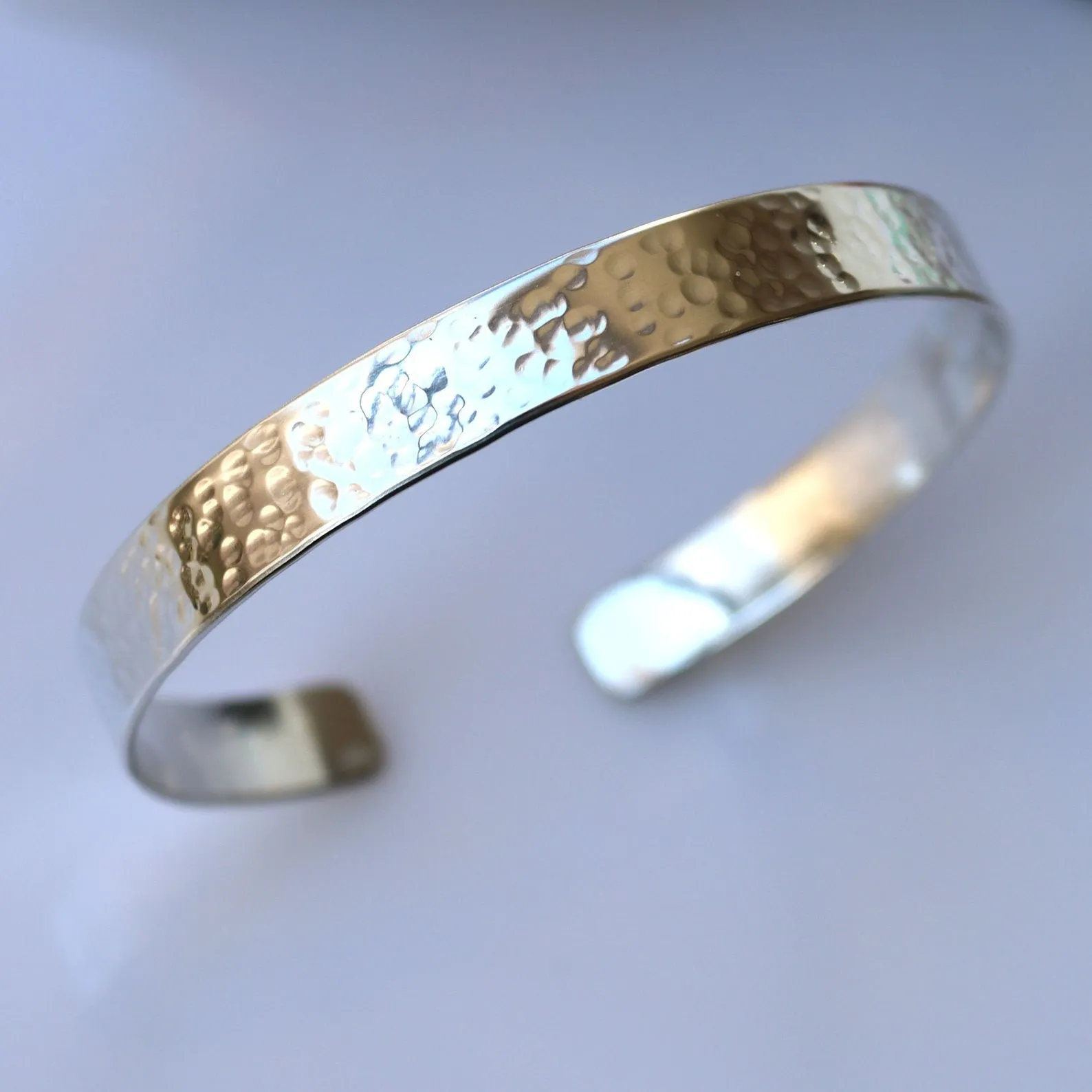 Hammered Silver Cuff Bracelet for Women