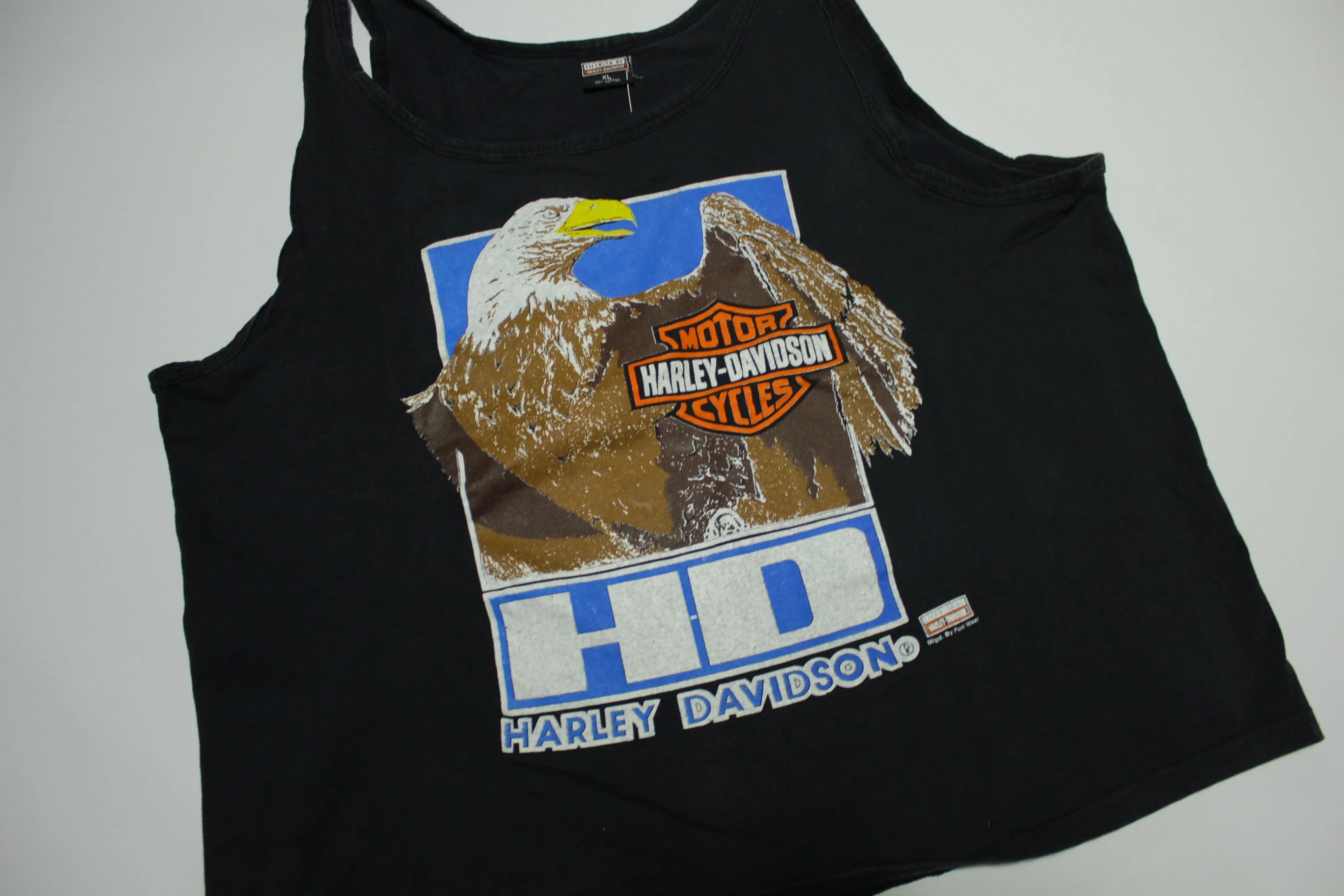 Harley Davidson Motorcycles Big HD Eagle Vintage Fun Wear Single Stitch 80's USA T-Shirt