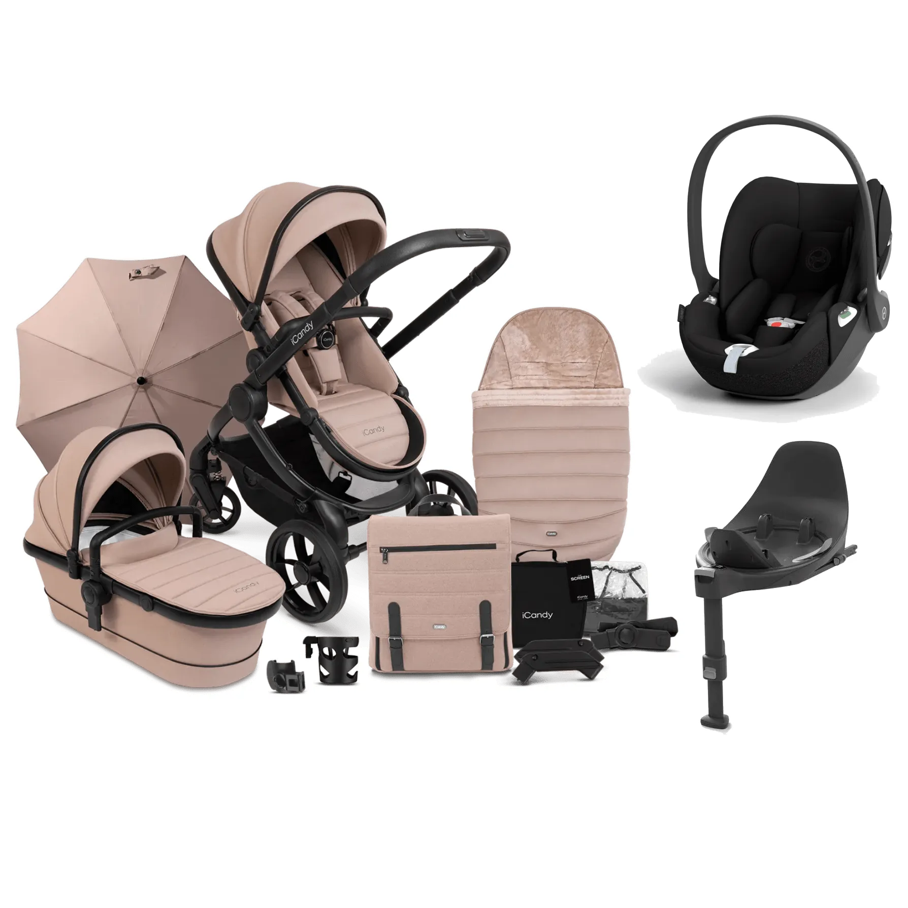 iCandy Peach 7 Cybex Cloud T Plus Complete Travel System Bundle - Cookie