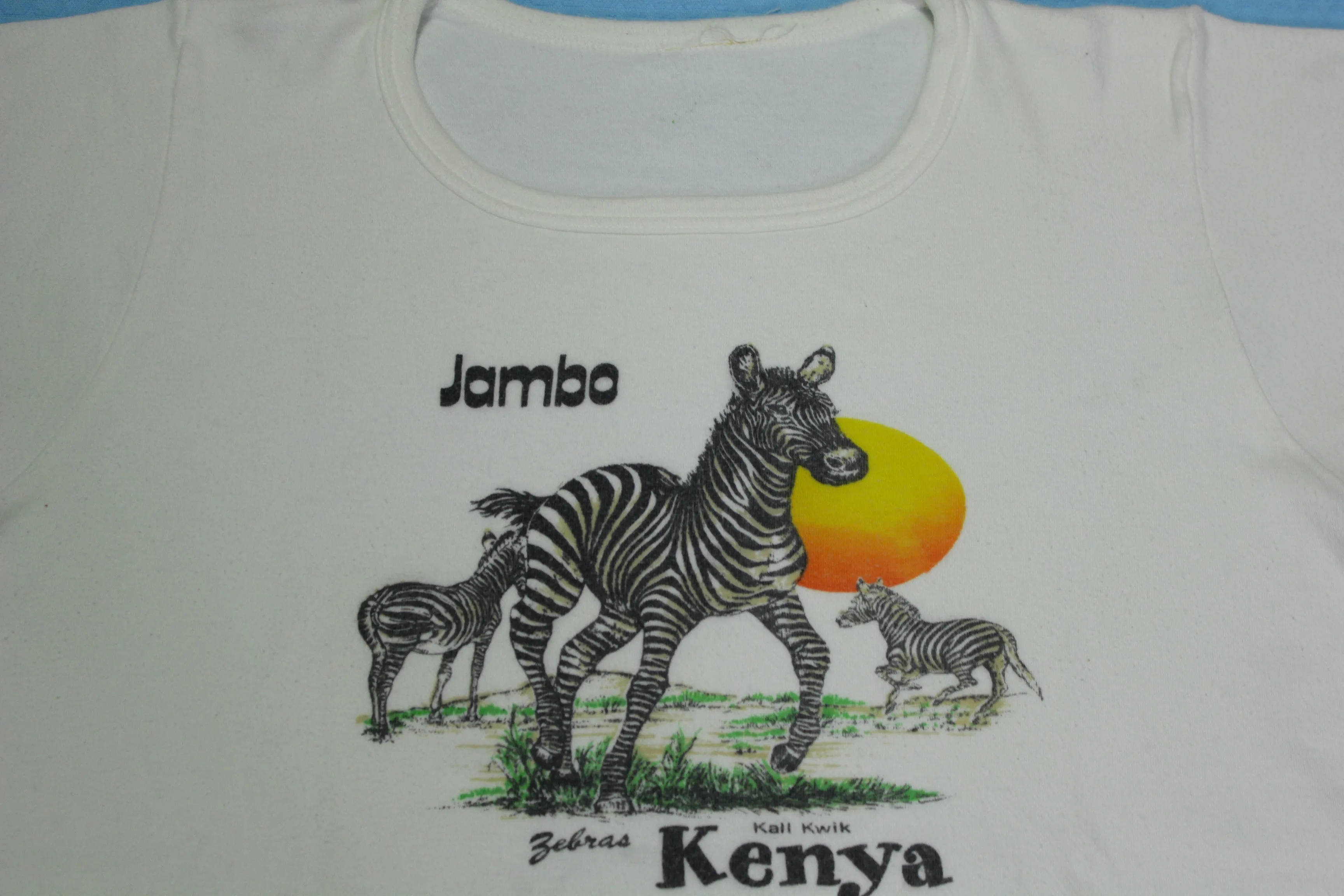 Jambo Kenya Africa Vintage 80's Zebras Kall Kwik Women's T-Shirt