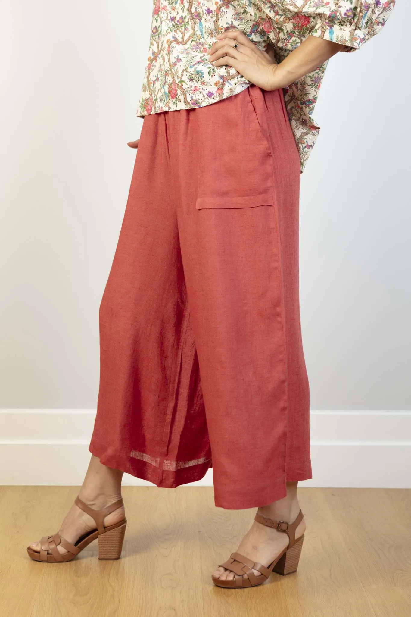 JJ Sisters - Cotton Linen Pants - Red